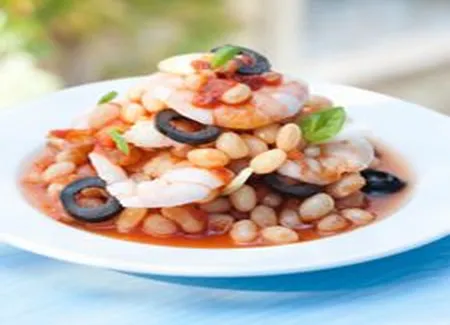 Salade de haricots aux crevettes