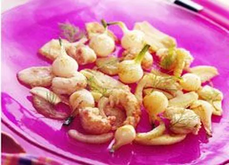 Salade de langoustines et vinaigrette aux fraises