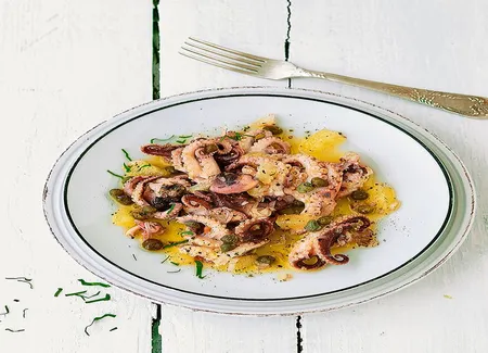 Salade de poulpe, câpres, citron
