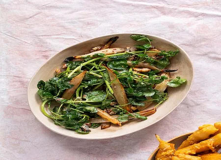 Salade de salsifis rôtis et cresson