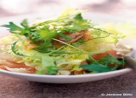 Salade de saumon mariné, sauce passion