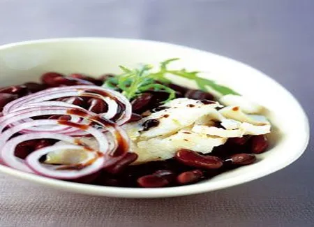 Salade haricots rouges-morue au balsamique