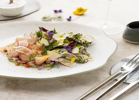 Salade petit épeautre, maigre et agrumes