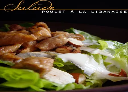 Salade poulet amande et chèvre à la libanaise