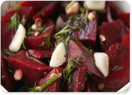 Salade tiède de betteraves