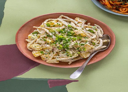 Salade tiède de haricots et pommes de terre