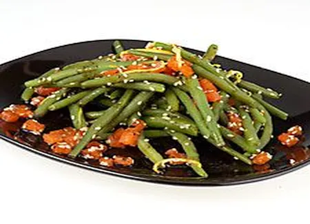 Salade tiède de haricots et truite