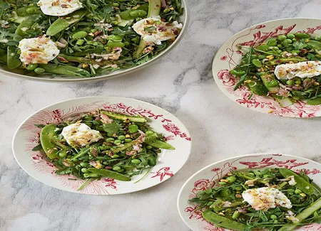 Salade toute verte et mozzarella