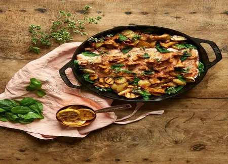 Saumon et girolles grillés