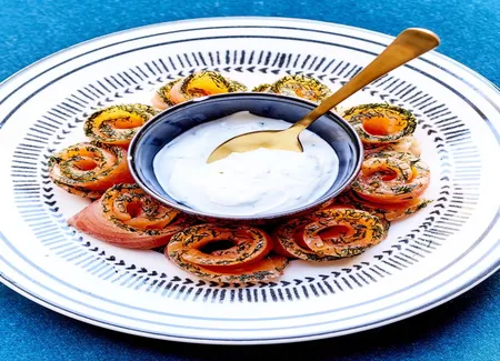 Saumon gravlax, crème de raifort
