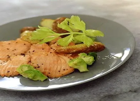 Saumon minute et pommes