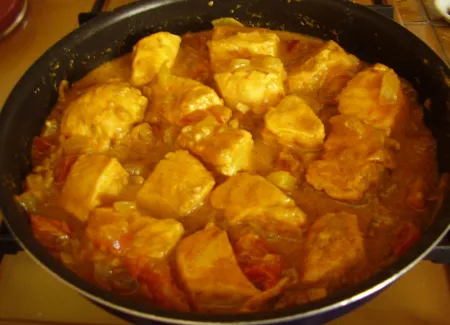 Saumon sauce balti riz à la cardamone
