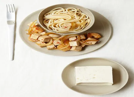 Sauté de tofu aux crevettes