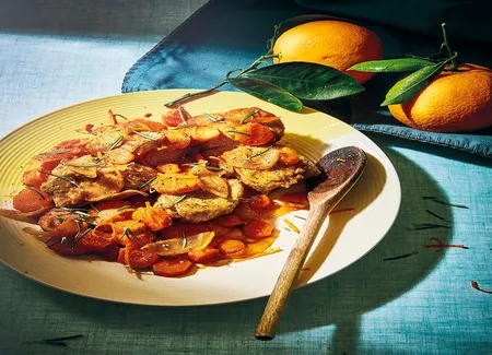 Sauté de veau aux carottes et aux oignons