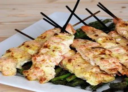 Shashlik (brochette) de saumon