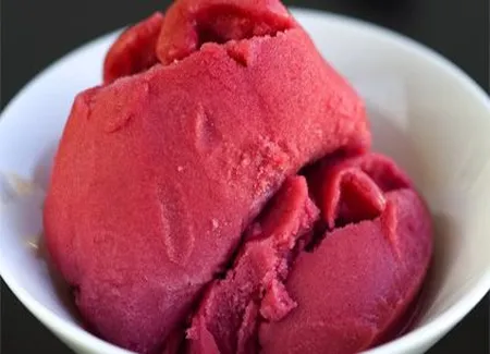 Sorbet à la kriek (bière de cerise)