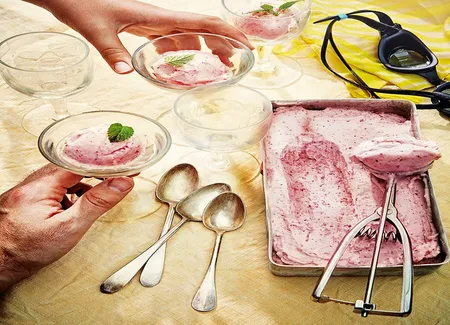 Sorbet minute à la pêche de vigne