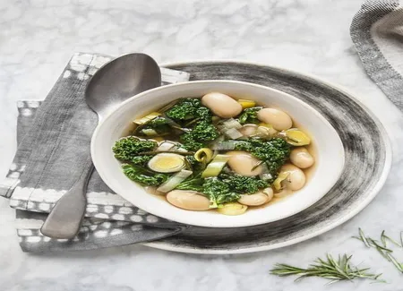 Soupe chou kale et haricots tarbais