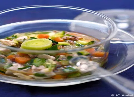 Soupe de céréales au poulet