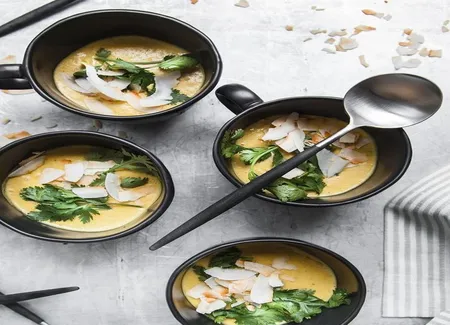 Soupe de lentilles corail et courge butternut