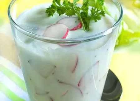 Soupe de radis au fromage blanc