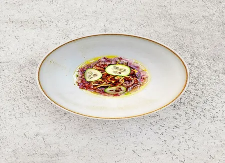 Soupe de riz rouge et concombre