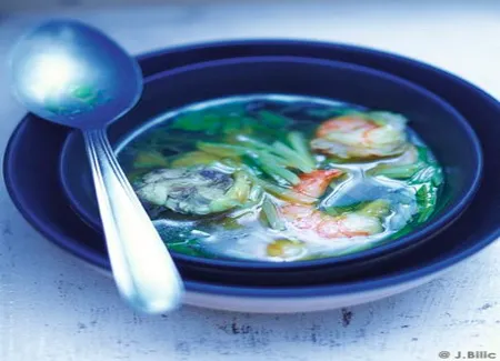 Soupe poulet et crevettes