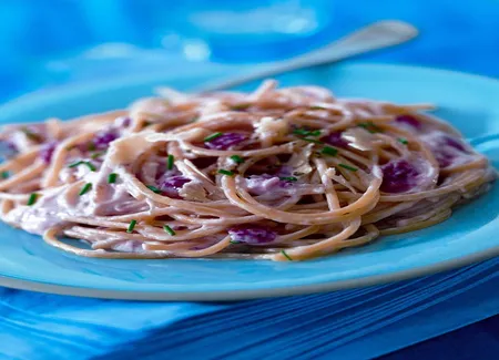 Spaghettis aux fraises et au mascarpone