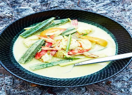 Spicy soup aux crevettes