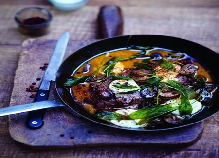 Steaks aux champignons et à la mozzarella