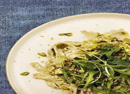 Tagliatelles à la pistache et roquette