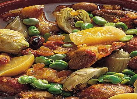Tajine d'agneau aux artichauts et fèves