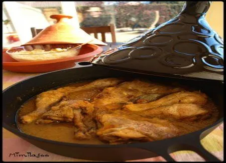 Tajine de poulet au confit d'oignons