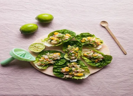 Tartare daurade, mangue et coriandre