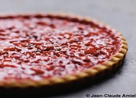 Tarte à la praline rouge