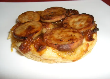 Tarte au boudin blanc et chutney de pommes