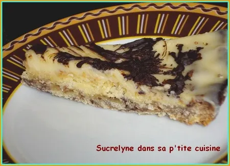 Tarte au chocolat blanc sur rocher coco