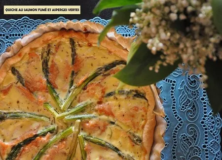 Tarte au saumon fumé et asperges vertes