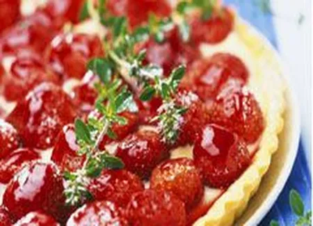 Tarte aux fraises et au thym citron