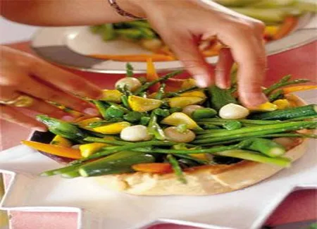 Tarte aux légumes et chèvre frais