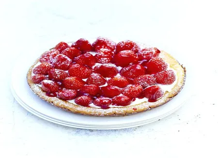 Tarte sablée aux fraises et crème vanille