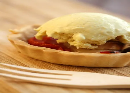 Tartelette tomate/chèvre et sa glace à la moutarde