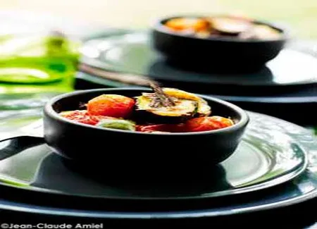 Tian de légumes aux olives et à la feta