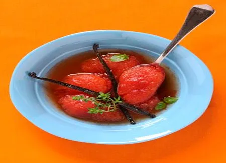 Tomates au sirop vanillé