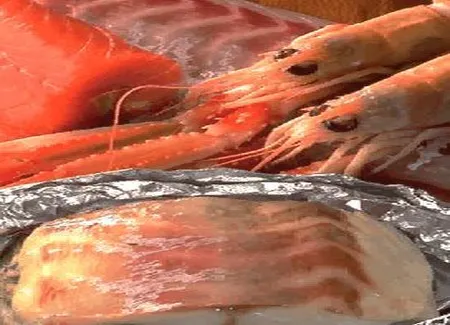 Bar farci aux gambas