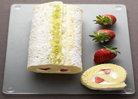 Biscuit roulé à la fraise