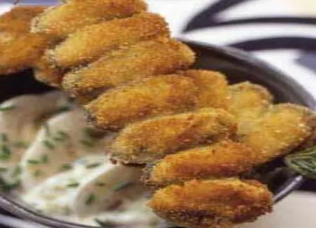 Brochettes de moules panées