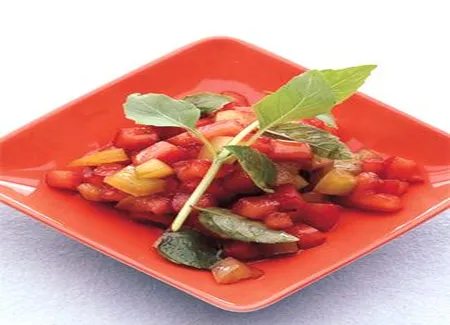 Concassée de tomates jaunes et rouges