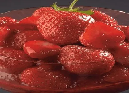 Fraises au coulis de cerise