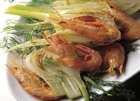Fricassée de crevettes roses